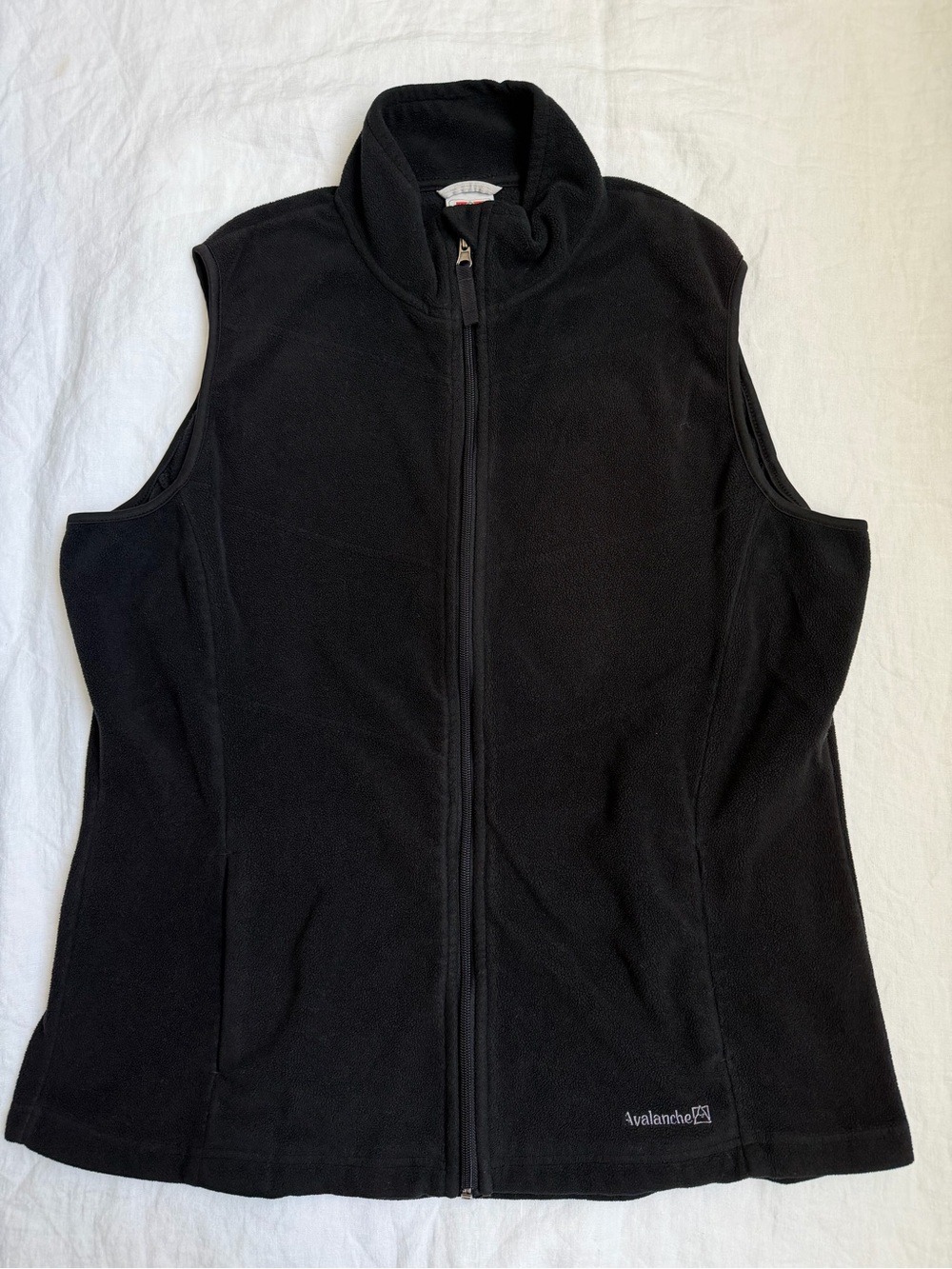 Avalanche Black Zip-Up Fleece Vest